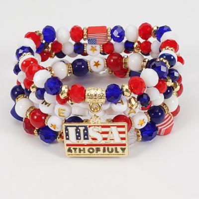 Multilayer Bracelet Independence Day Bracelet Artificial Crystal Bracelet Charm Bracelet Suitable for Stylish Outfits
