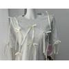 Summer New Design Three-dimensional Bow Decoration Versatile Mid-length T-shirt for Women