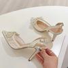 Fashion Eilyken Spring Butterfly-knot Pointed Toe Women Pumps Elegant High Heels Slingbacks Buckle Strap Shoes Zapatos De Mujer