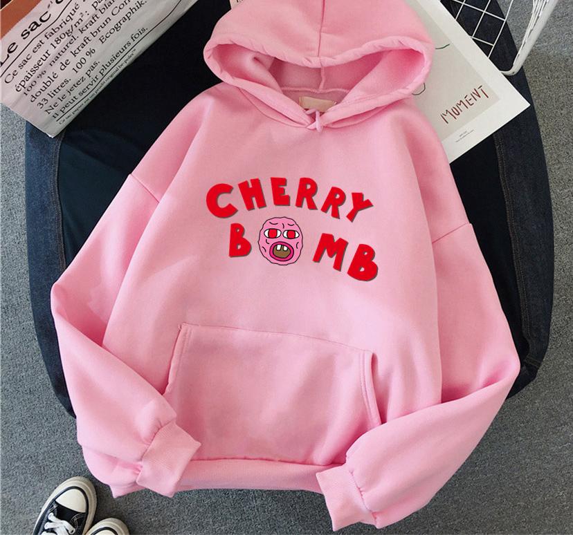 Winter Womens Hoodie The Creator Cherry Bomb Graphic Vintage Hip Hop Sweatshirts Casual Streetwear Unisex Pullover Women Hoodies