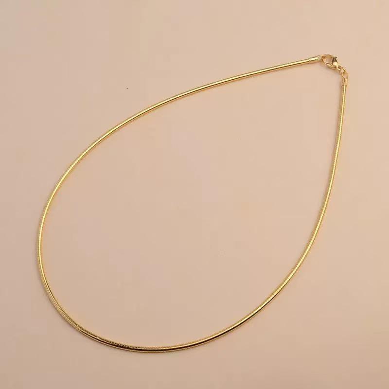 Vietnam New Strong Color Retention Gold Choker Necklace, Dual Wear, 1.5mm Thickness