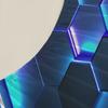 3pcs Hexagon Pattern Flat Sheet 3D Printed Blue Purple Geometric Fitted Sheet Sets With Pillowcases No Filling Cool Visual Style