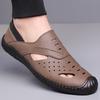Baotou sandals men's new men's summer outdoor handmade hollow hole shoes one pedal casual beach shoes