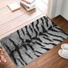 Siberian Tiger Fur Pattern Doormat, Realistic Wild Animal Print Anti-Slip Mat for Kitchen Bathroom Living Room Entrance Floor