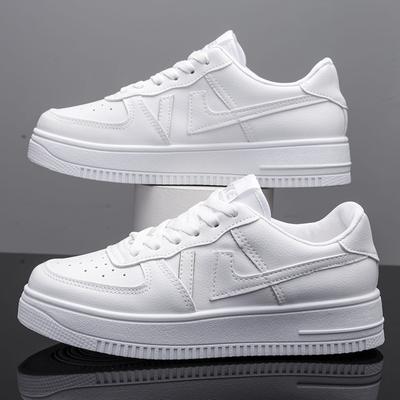 New Four Seasons Versatile Couple Shoes Korean Style Trendy White Shoes Men's Thick-soled Sneakers Men and Women's Same Casual Shoes