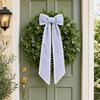 Gingham Canvas Wreath Sashes Cloth Scalloped Wreath Sash New Decorative Sashes  Door Decor Bow