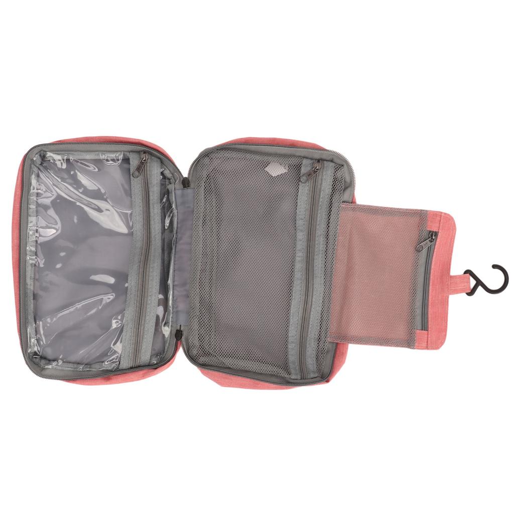 Travel Hanging Toiletry Bag Travel Cosmetic Bag Folded Hanging Toiletry Wash Organizer Pouch for Men Women Pink
