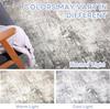 Boho Modern Round Area Rug Gray Distressed Abstract Circle Floor Carpet for Living Room Decor Neutral Concrete Washable Polyeste