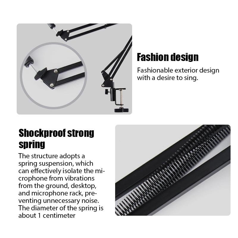 Flexible Desktop Microphone Hanging Adjustable Boom Scissor Arm Stand for Podcast Streaming Youtube Mike Holder Professional