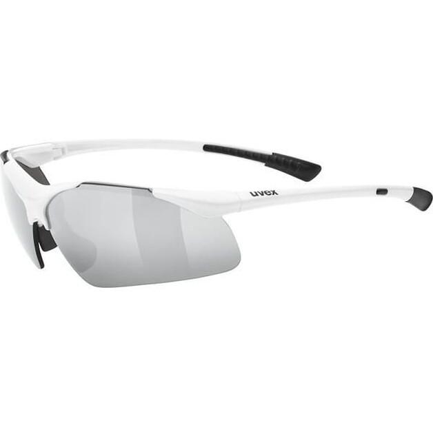 Uvex Sportstyle 223 White Sunglasses with Mirror Silver