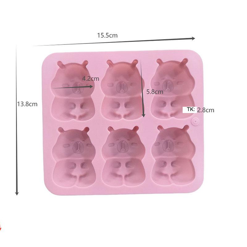 3D Capybara Silicone Mold Cartoon Animal Chocolate Cookies Ice Cube Tray Gummy Jelly Soap For Baby Shower Cake Decoration Tools