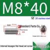 201 Stainless Steel Headless Set Screw - Flat End Socket Screw