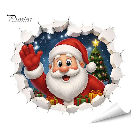 Seizoensgebonden Muurschilderingen 3D Kerststickers, Zelf?Zelfklevende PVC Decals, Rendier Kerstman Feestelijke Huisdecoratie Peperkoek Sneeuwpop Kerst Decor