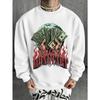 Featuring Crafted Heat Transfer Letters Combined with Illustrated Prints, a Trendy Streetwear Sweatshirt for Both Men And Women, Ideal for Gifting