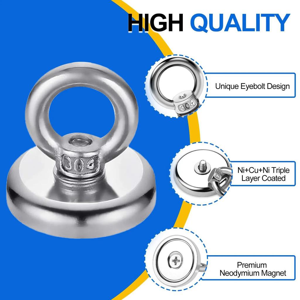 Cârlige magnetice, cârlige magnetice din neodim de 40 lbs, rezistente la pământ rare, cu șurub cu ochi pentru bucătărie, loc de muncă, birou
