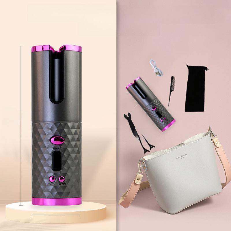 Rechargeable Wireless Mini USB Automatic Curling Iron - Gentle on Hair