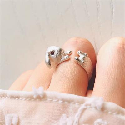 Fingerring verstellbar Punk Öffnung Damenringe Kaninchen Tierring Party Schmuck Koreanischer Stil Ring