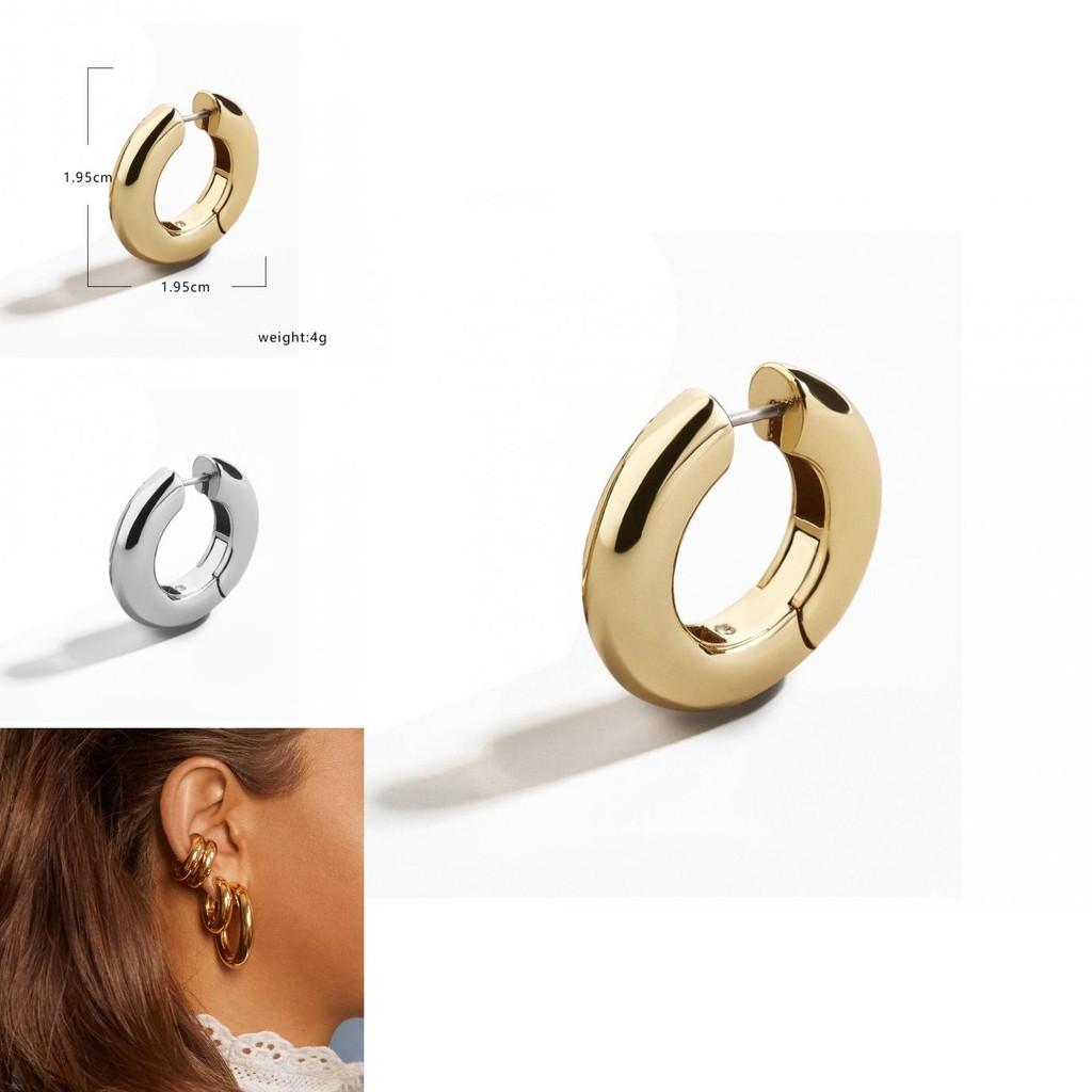 Trendy Geometric Copper Hoop Earrings For Women Stylish And Fashionable Jewelry