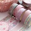 1 Piece of Pink Cute Girl Heart-shaped Washed Adhesive Tape Scrapbook Magazine Decoration Tape DIY Material Sticker Stationery