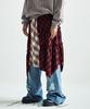 The Vinyl House Unbalance Layered Check Skirt (W) Red