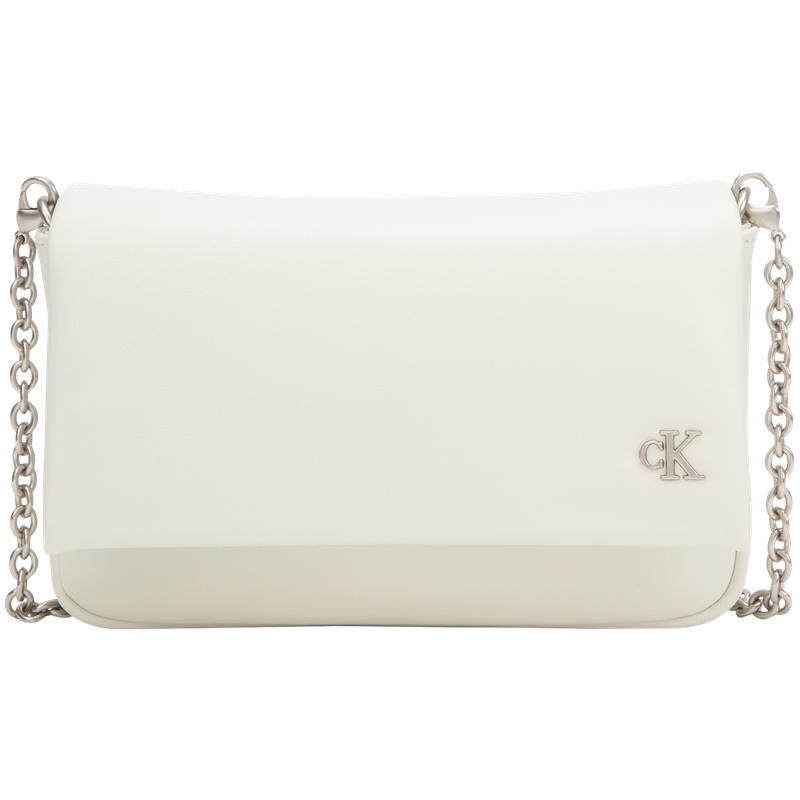 New CALVIN KLEIN Blended Material Crossbody Bags Medium Size Women's Ivory White DP1704-115