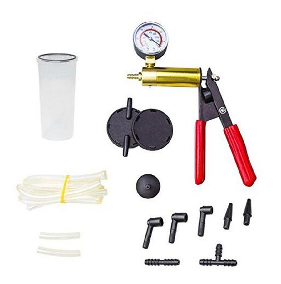 Auto Hand Held Vacuum Pump Tester Set And Car Brake Fluid Bleeder Replacement Tools Test Kits