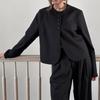 Womens Black Suit Set Long Sleeve Top Pants Elegant Casual 2-Piece Outfit