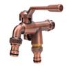 Outside Water Faucet Brass High Temperature Resist 1 In 2 Out Outdoor Wall Mounted Garden Double Faucet for Family