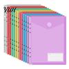 Dustproof Document Holder Clear Poly Envelope Binders Pocket Insert with Hook And Loop Closure, Plastic Project Organizer Documents File Folders Label