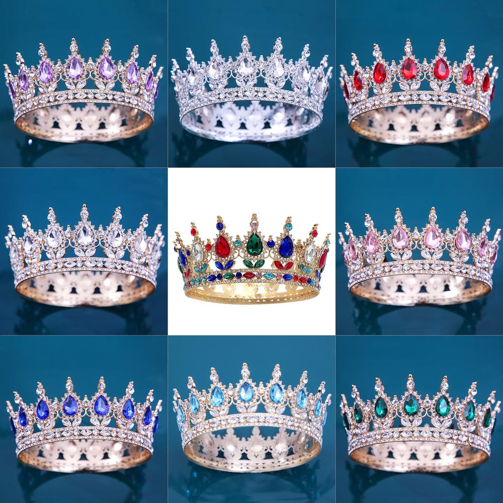 Baroque Crystal Tiaras And Crowns Rhinestone Prom Diadem Headband Crown Bridal Wedding Hair Accessories Jewelry Crown Tiara Gift