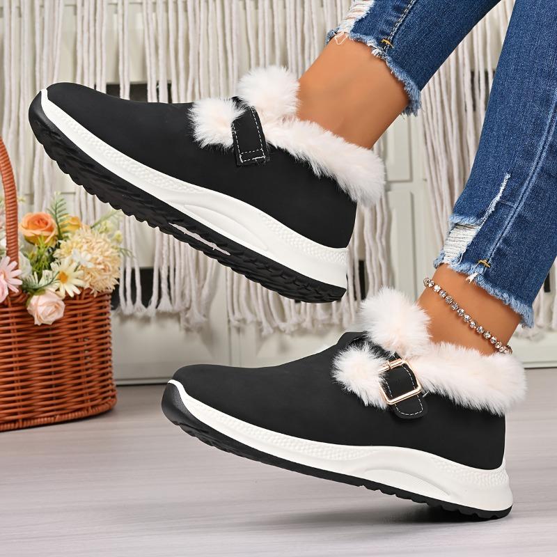 Women'S Slip-On Snow Boots Lightweight Warm Winter Shoes with Cushioned PVC Sole