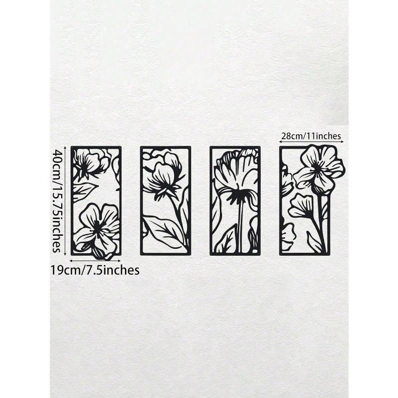 Готический цветочный металлический настенный декор Набор из 4 винтажных настенных панно с завитками разноцветный