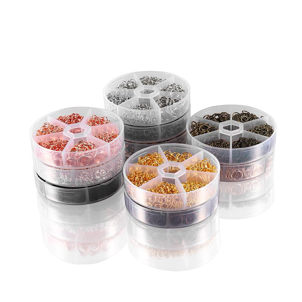 6 przegródek/pudełko Mieszane kolory Otwierane kółka łącznikowe DIY Do kolczyków Naszyjnika Bransoletki Materiały do wyrobu biżuterii