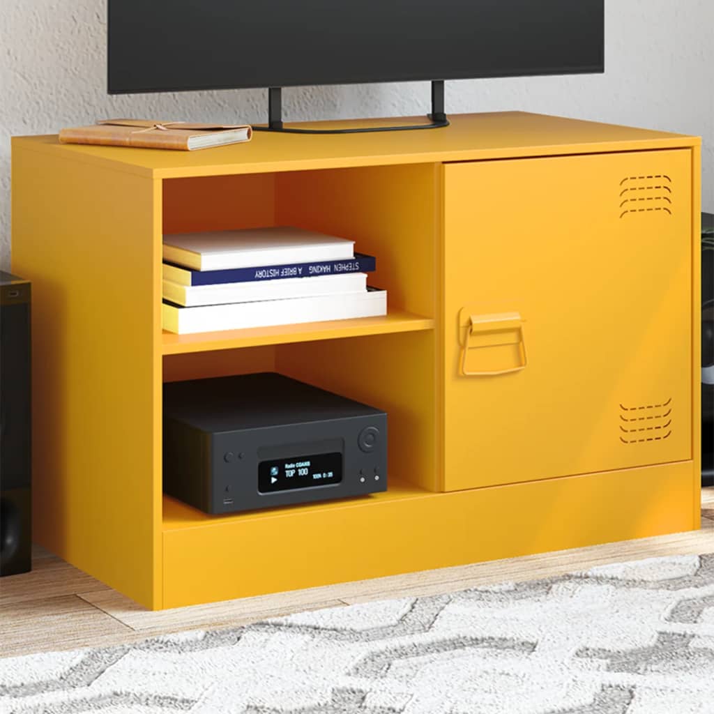 Vidaxl Szafka Pod Telewizor, Musztardowa, 67X39X44 Cm, Stalowa