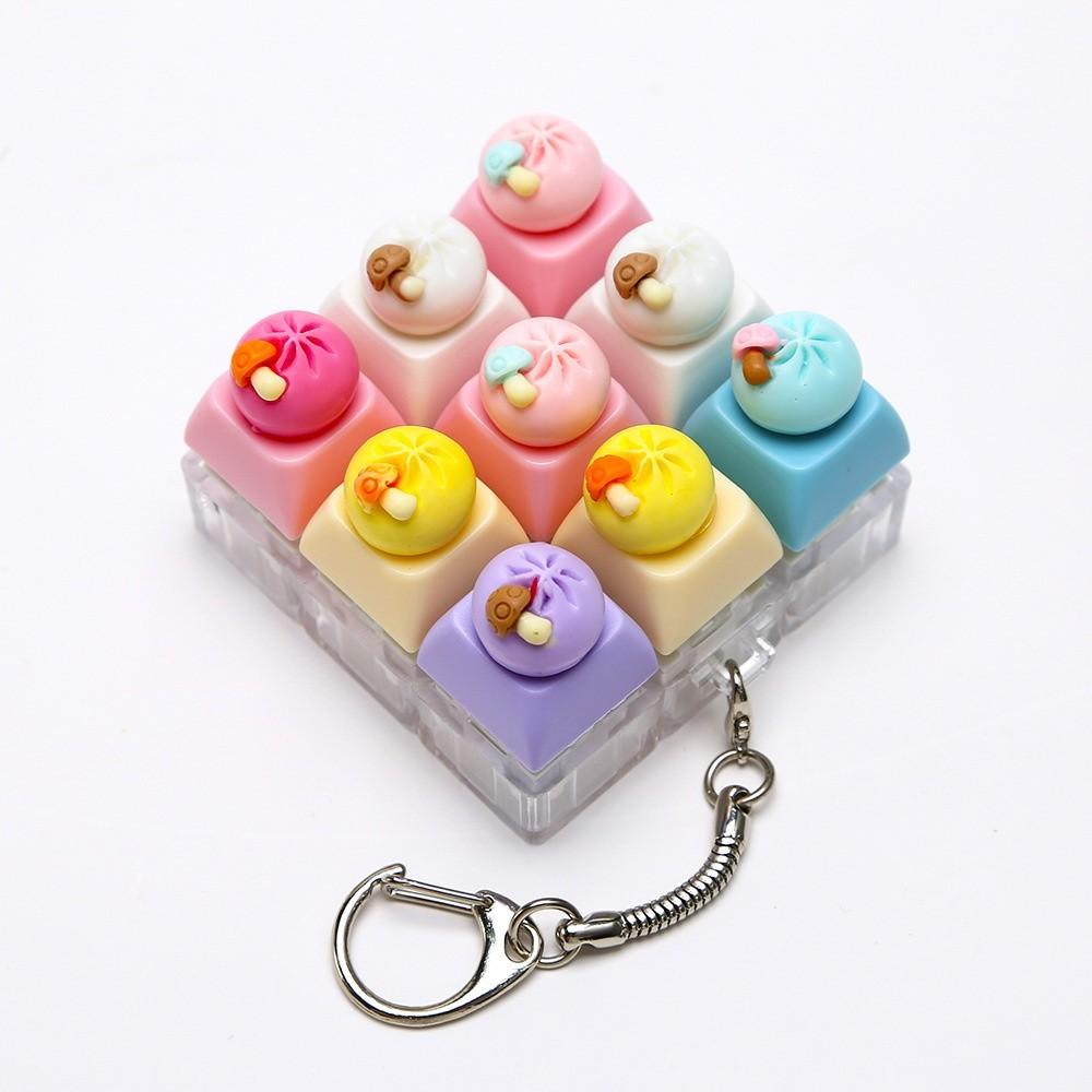 Anti-Stress Fidget Toy Keychain Mini Keycap Fidget Toy Bag Charms Keyboard Keychain Pass The Time