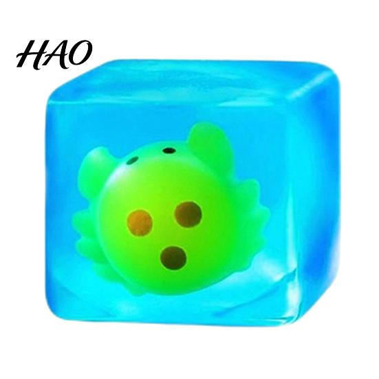 Portable Stress Cube Toy Glow-in-the-Dark Toy, Relief Squeeze Transparent Sensory Clear with Luminous Sea Animal Inside