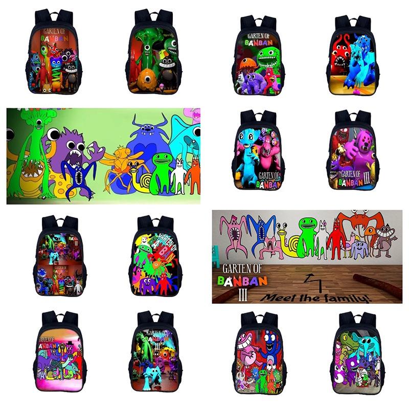 Garten Of Banban 3 40cm Cute And Colorful Cartoon Print Nylon Backpack For Boys And Girls Ideal For School