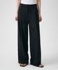 MUSINSA STANDARD WOMAN Women'S Summer Wool One-Pleat Wide Hidden Elastic Waist Slacks [Black]