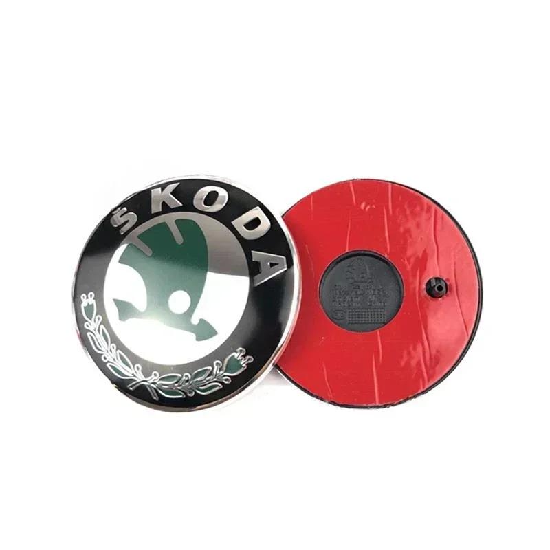 ACRVPF1 ABS Car Front Rear Emblem for SKODA Rapid Fabia 1 2 Karoq Yeti Superb Vision Octavia A7 RS Decals Trunk Logo Sticker Accessories