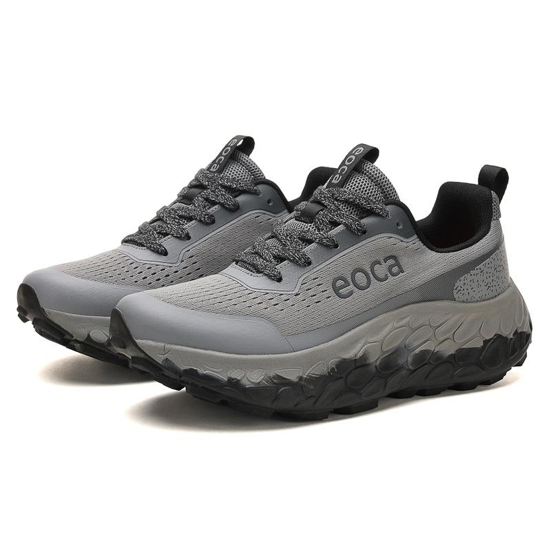 

Men s shoes lightweight high elastic cushioning non-slip comfortable 2025 summer sports cross-country running shoes outdoor leisure hiking 44 серый