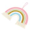 Macrame Woven Rainbow 7 Colors Hand Woven Rainbow Wall Hanging Tassel Decoration for Home Room