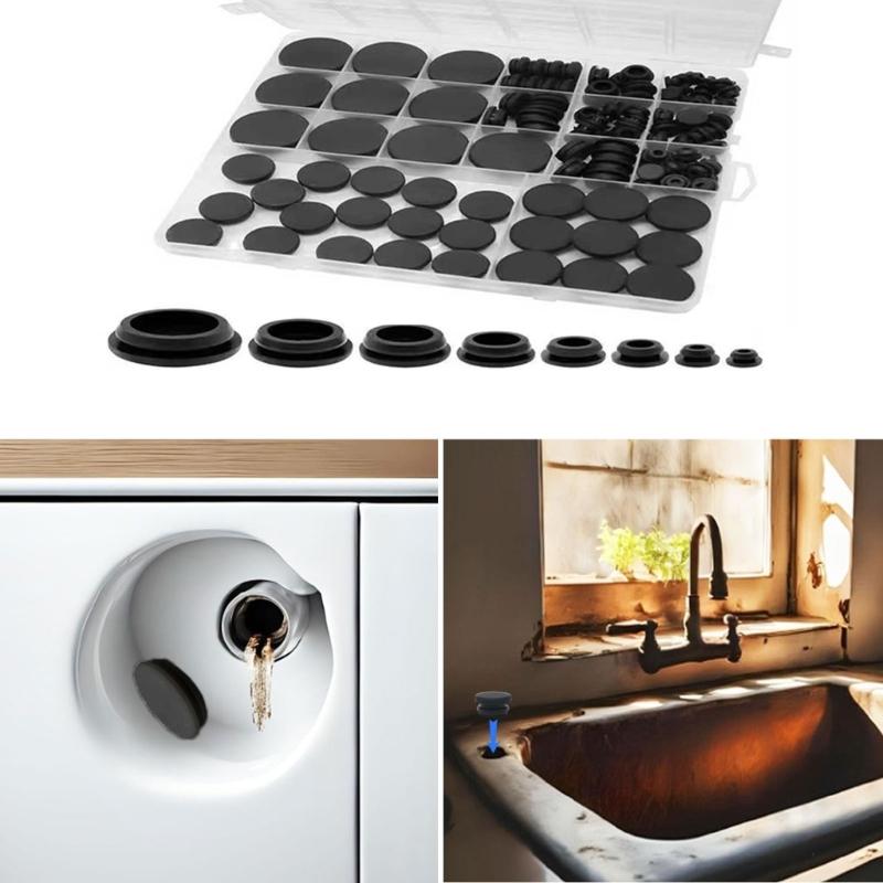 125Pieces Rubber Plugs for 1/5" 1/4" 3/8" 1/2" 5/8" 3/4" 1" Holes Silicone Durability Smooth Surfaces Easy to Install