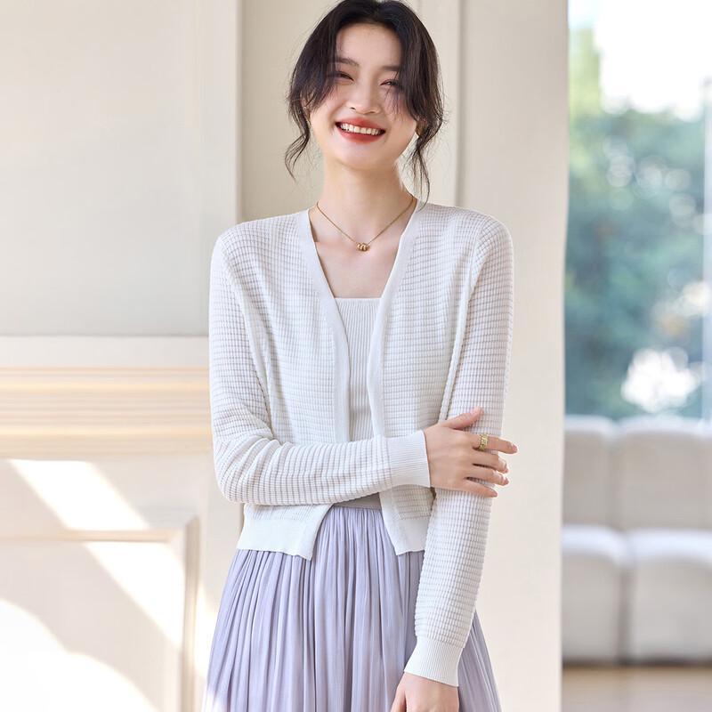 Srcr Women's Silk Blend Short Knit Cardigan