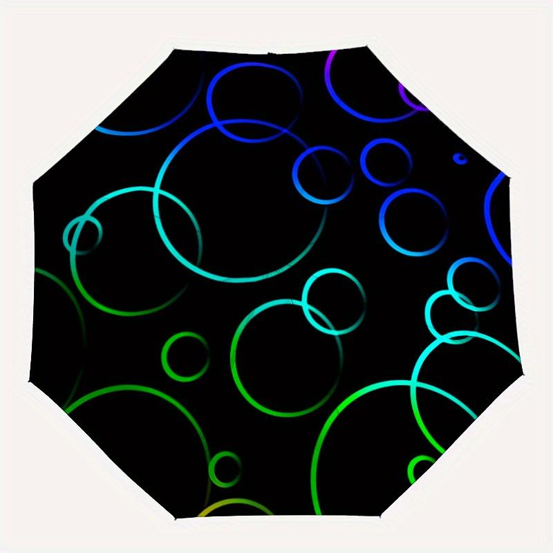 

1pc Neon CirclesAutomatic Folding Umbrella, Portable & Foldable Design with 8 Ribs, Casual Outdoor Accessory yy250804255