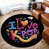 1pc K-pop Love Round Chair mat office Area Rug - Non-Slip, Floor Mat for Office, Bedroom, Ideal home decor gift p0105012
