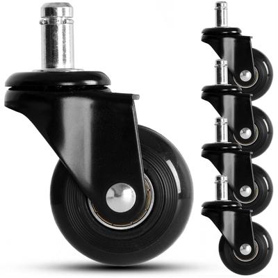 Rubber Casters for Office Chairs, Set of 5