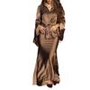 2025 Autumn Satin Flared Sleeve Shirt & Bodycon Skirt Set for Women