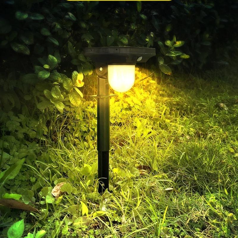 LED Solar Porch Lights Human Body Induction Outdoor Waterproof Landscape Spot Lights 3 Modes Pathway Light  For Garden Lighting