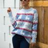 Women Christmas Sweater Long Sleeve   Printed Knitting Sweater Tops