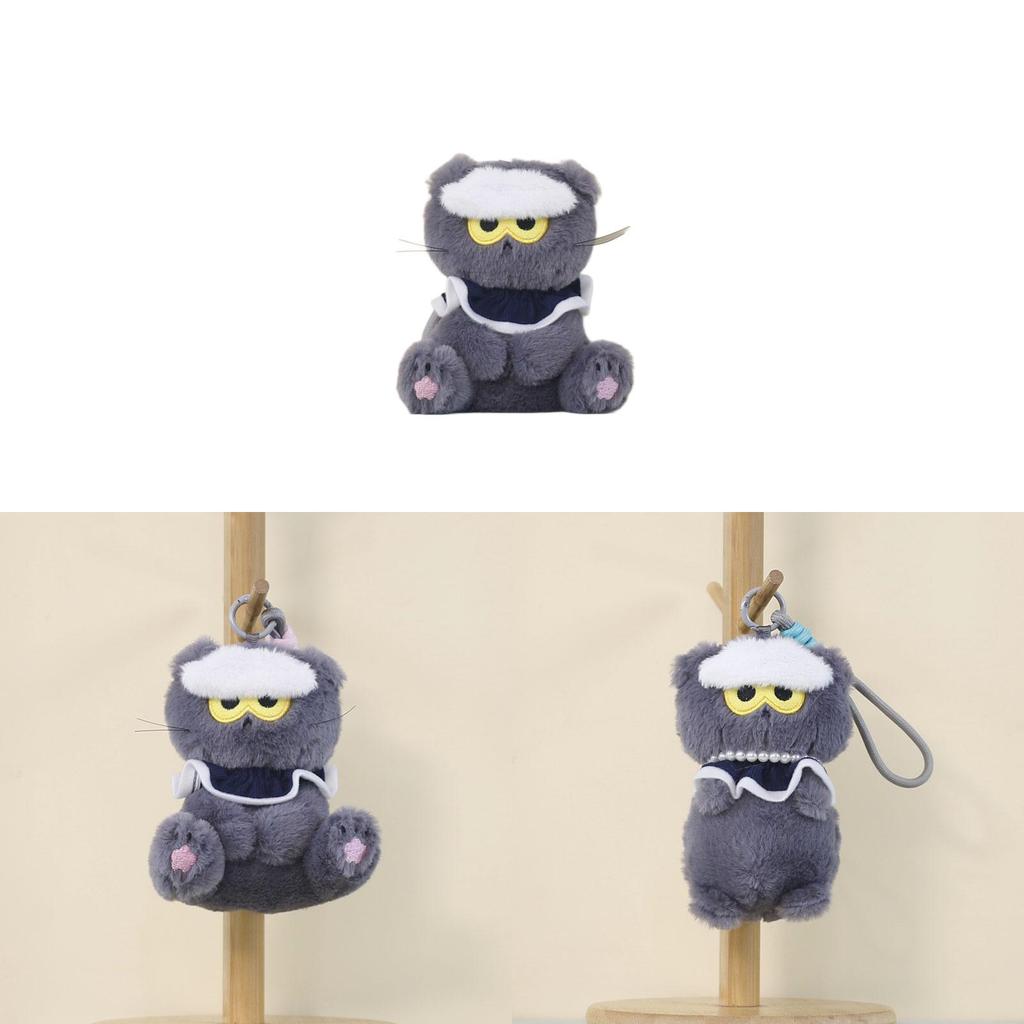 Plush Cat Keychain With Short Pile Fabric Cute Cat Toy For Bag Decoration